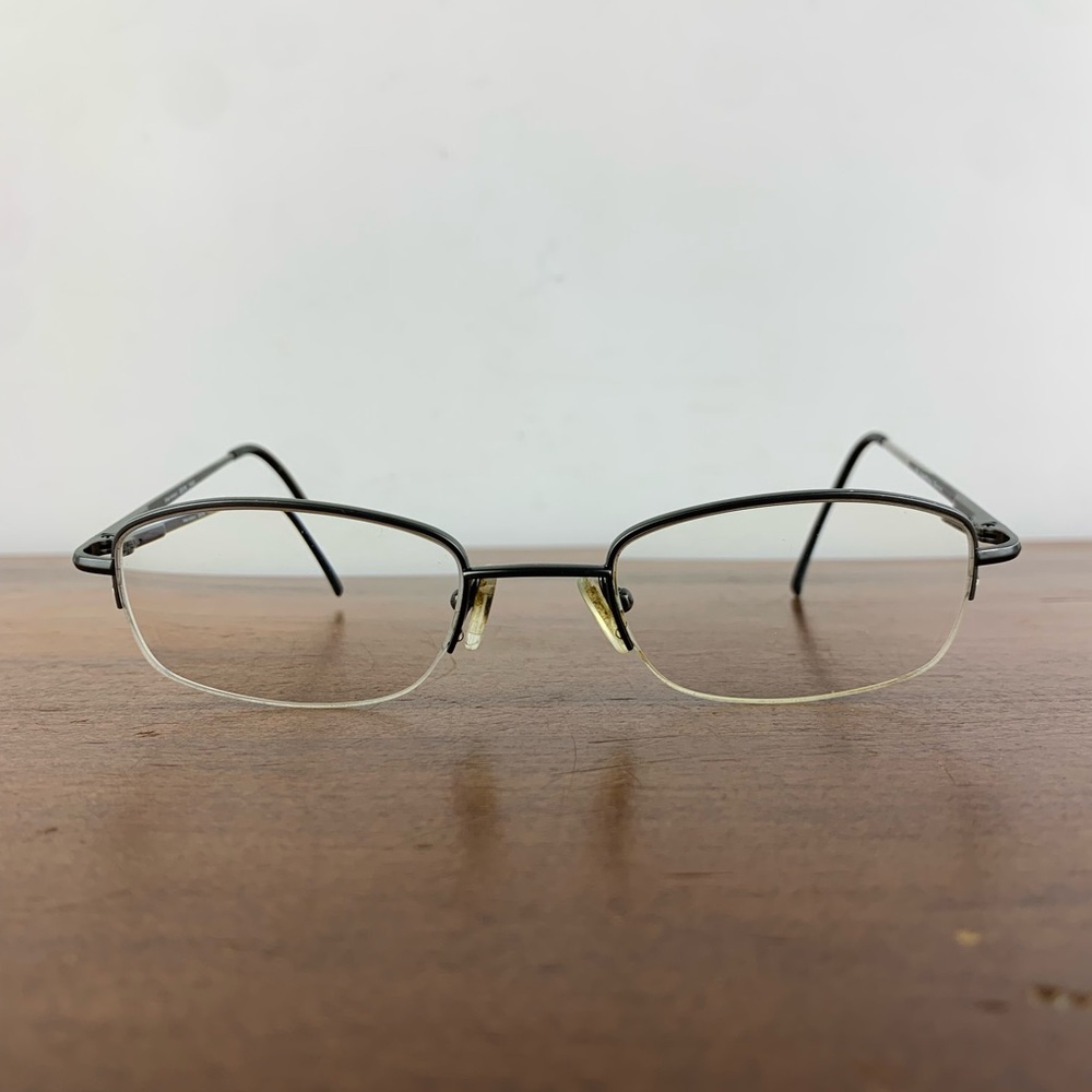 Geoffrey Beene Hermes Gun 51-21-140 Gray Black Eyeglasses FRAMES ONLY Used